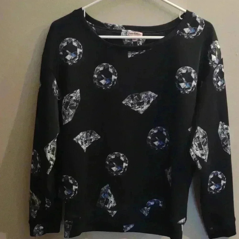 Juicy Couture | Black Diamond Scuba Sweatshirt‎ size small